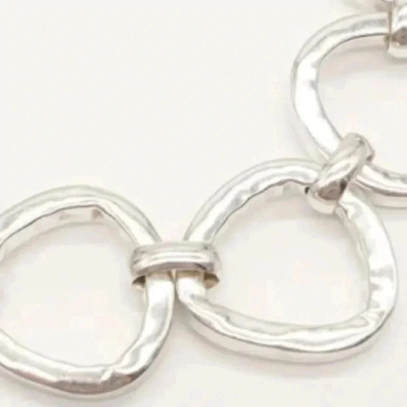 Designer Silpada Hammered Sterling Silver Toggle  Bracelet - Picture 4 of 10